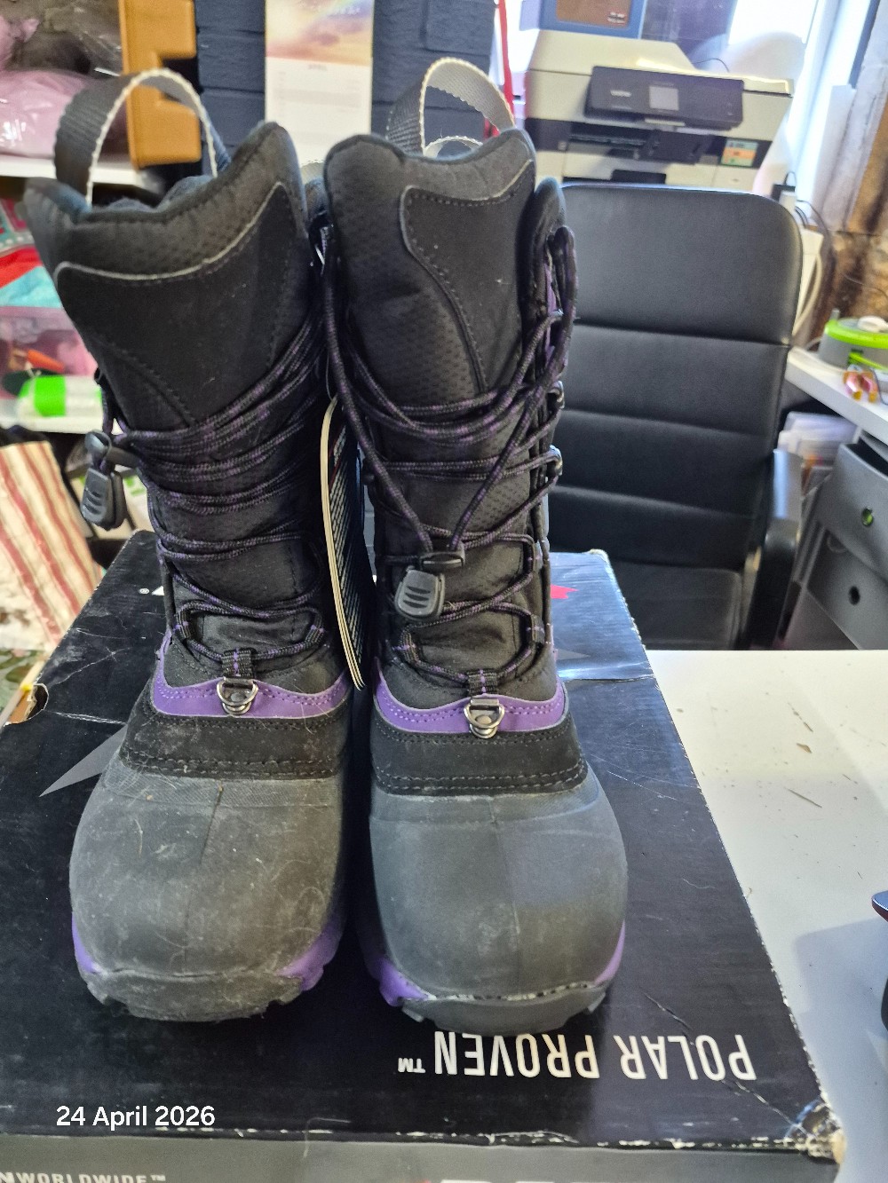 Baffin Ottowa Winter Boot Size UK3 Colour Black/Purple BNWT