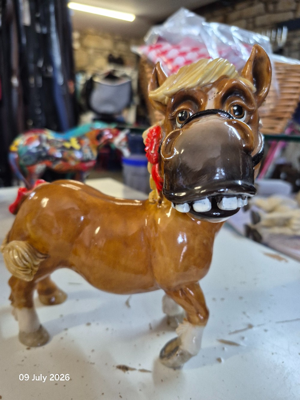 Pets Personality Ceramic Horse Ornament USED