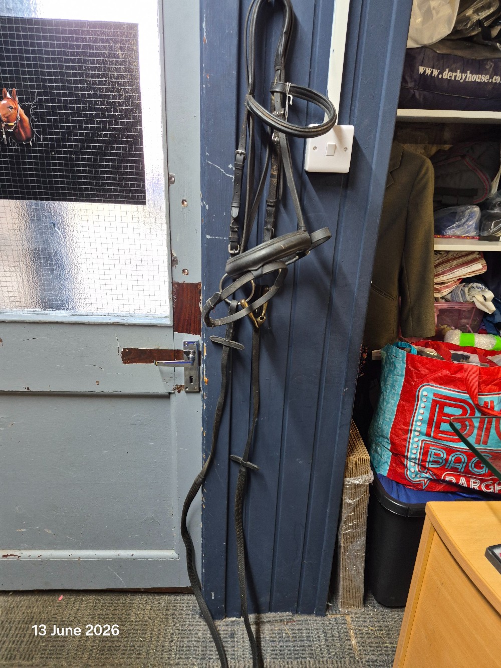 Comfort Bridle with Bit & Pimple Reins Size Full Colour Black USED