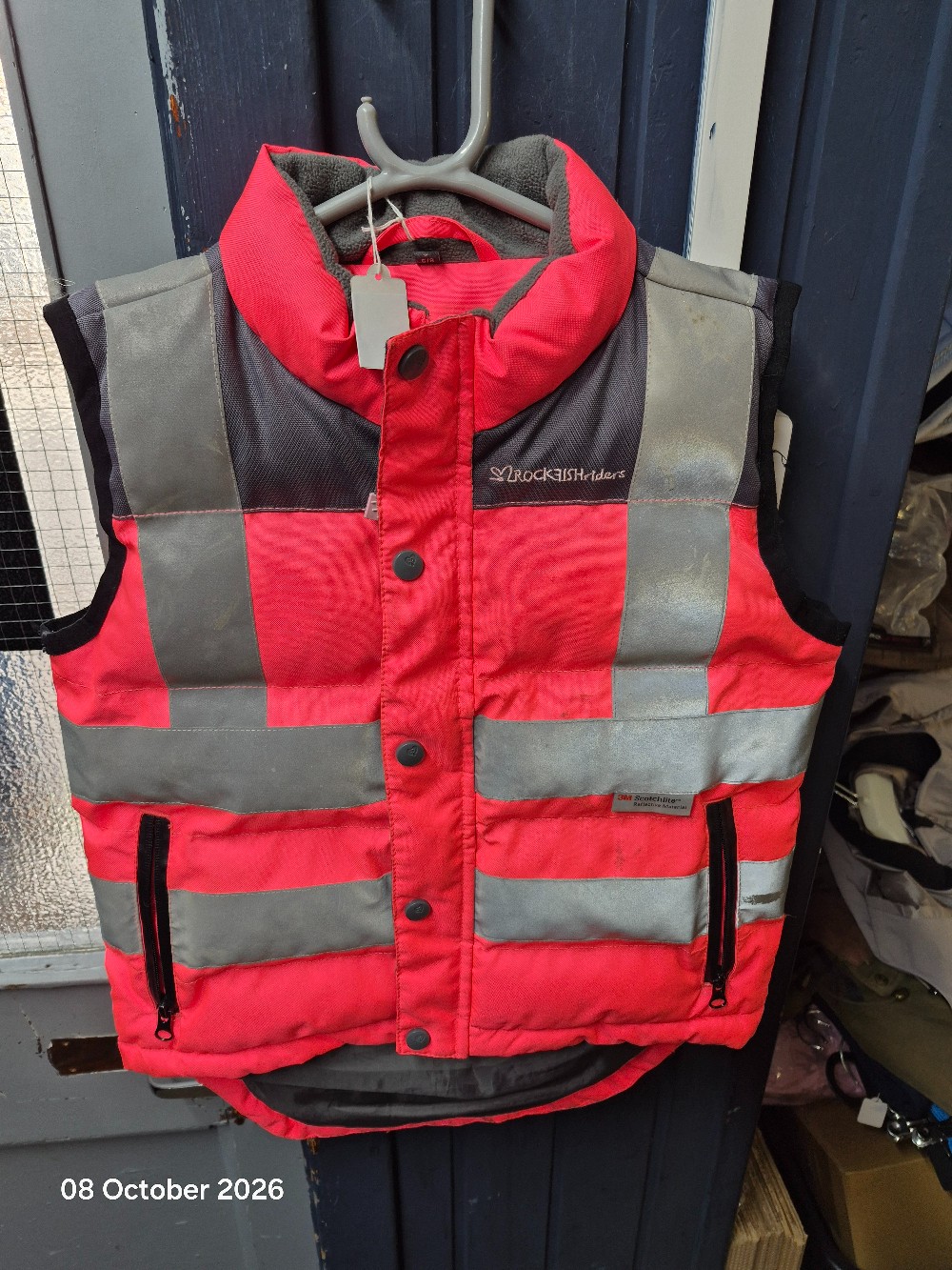 Rockfish Hi Viz Padded Gilet Size Kids 8-9Yrs Pink USED