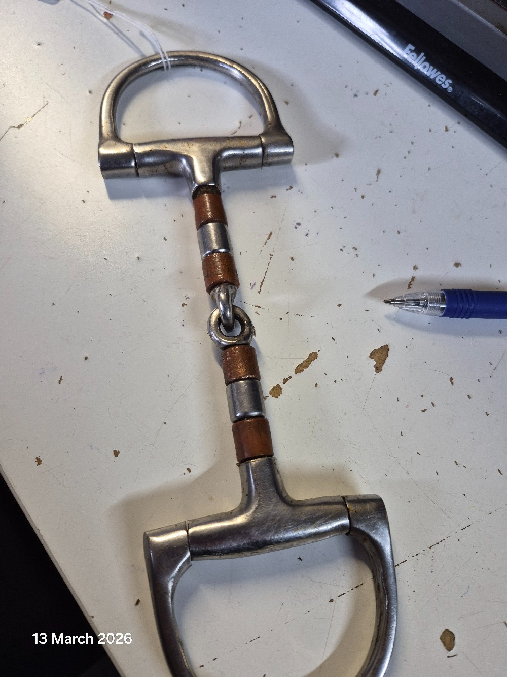 D Ring Snaffl with Copper Rollers Size 5