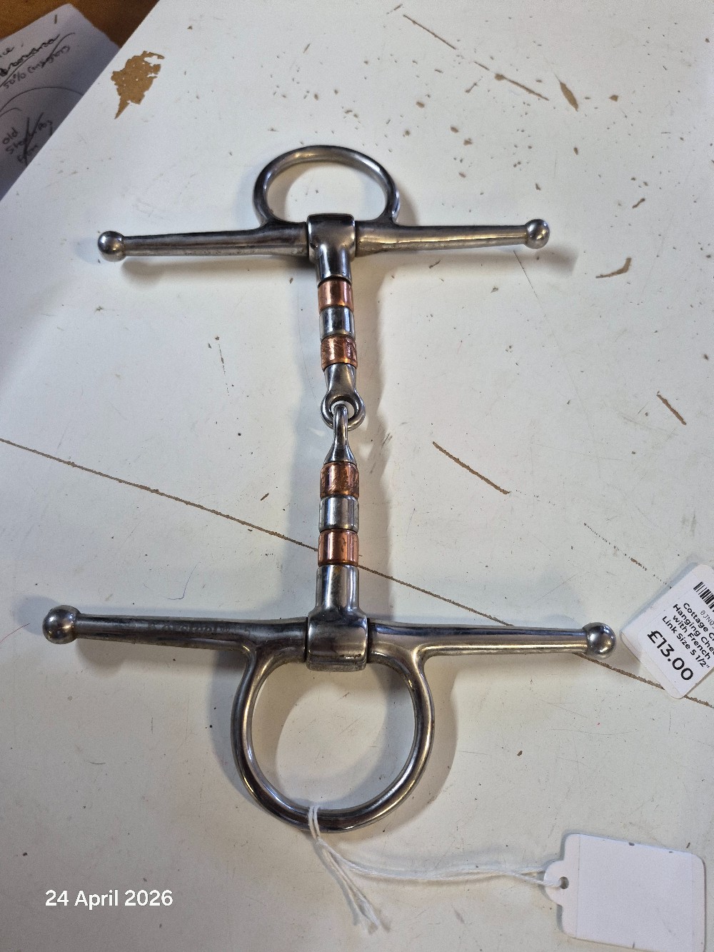 Full Cheek Snafflle With Copper Rollers Size 5