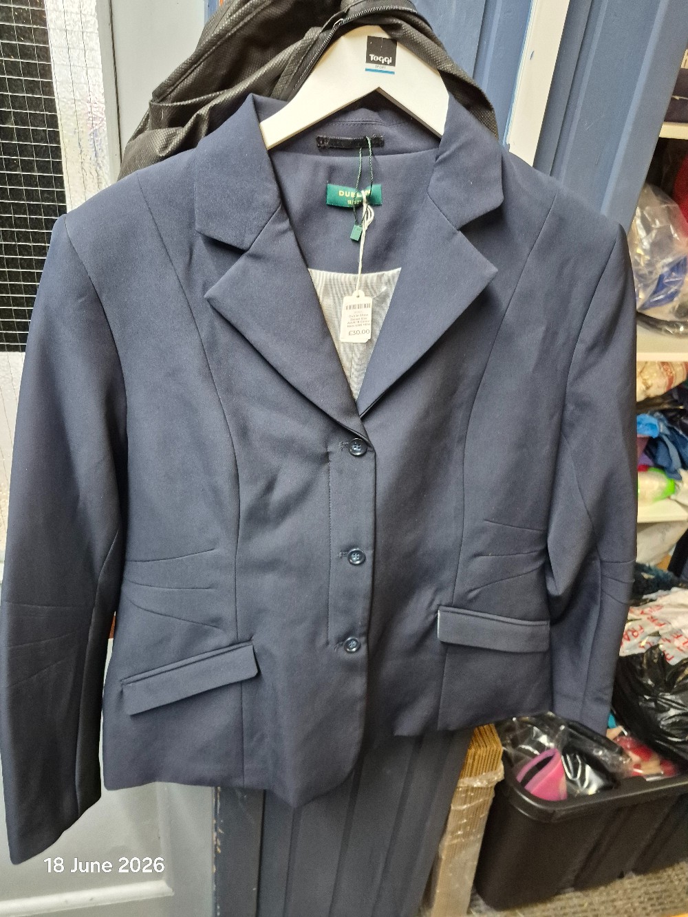Dublin Show Jacket Size Adult 18 Colour Navy LIKE NEW