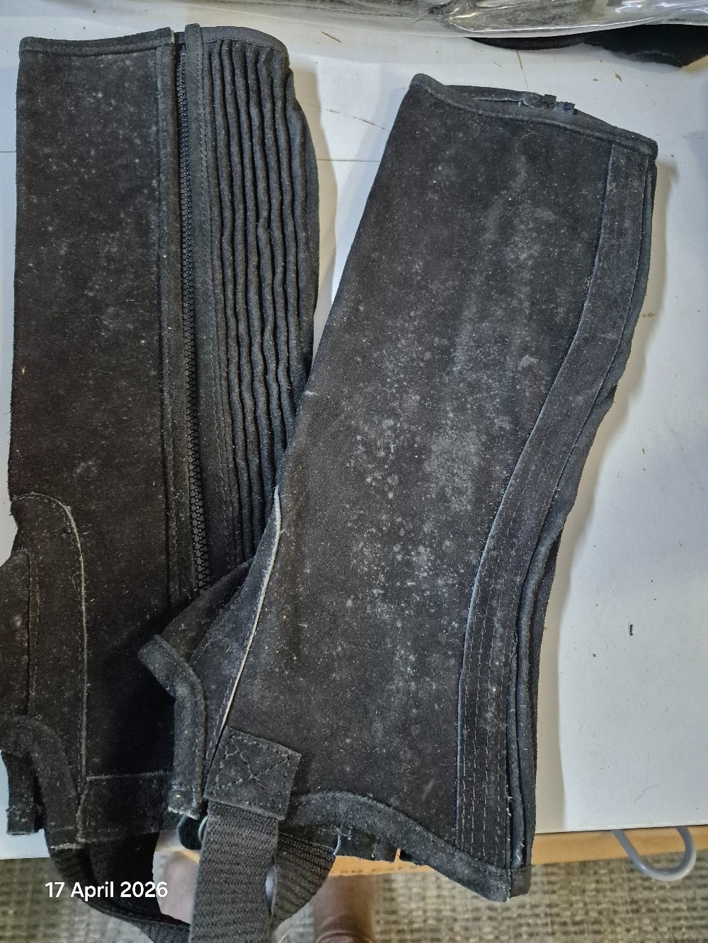 SUede Chaps Size Adult Medium Colour Black USED