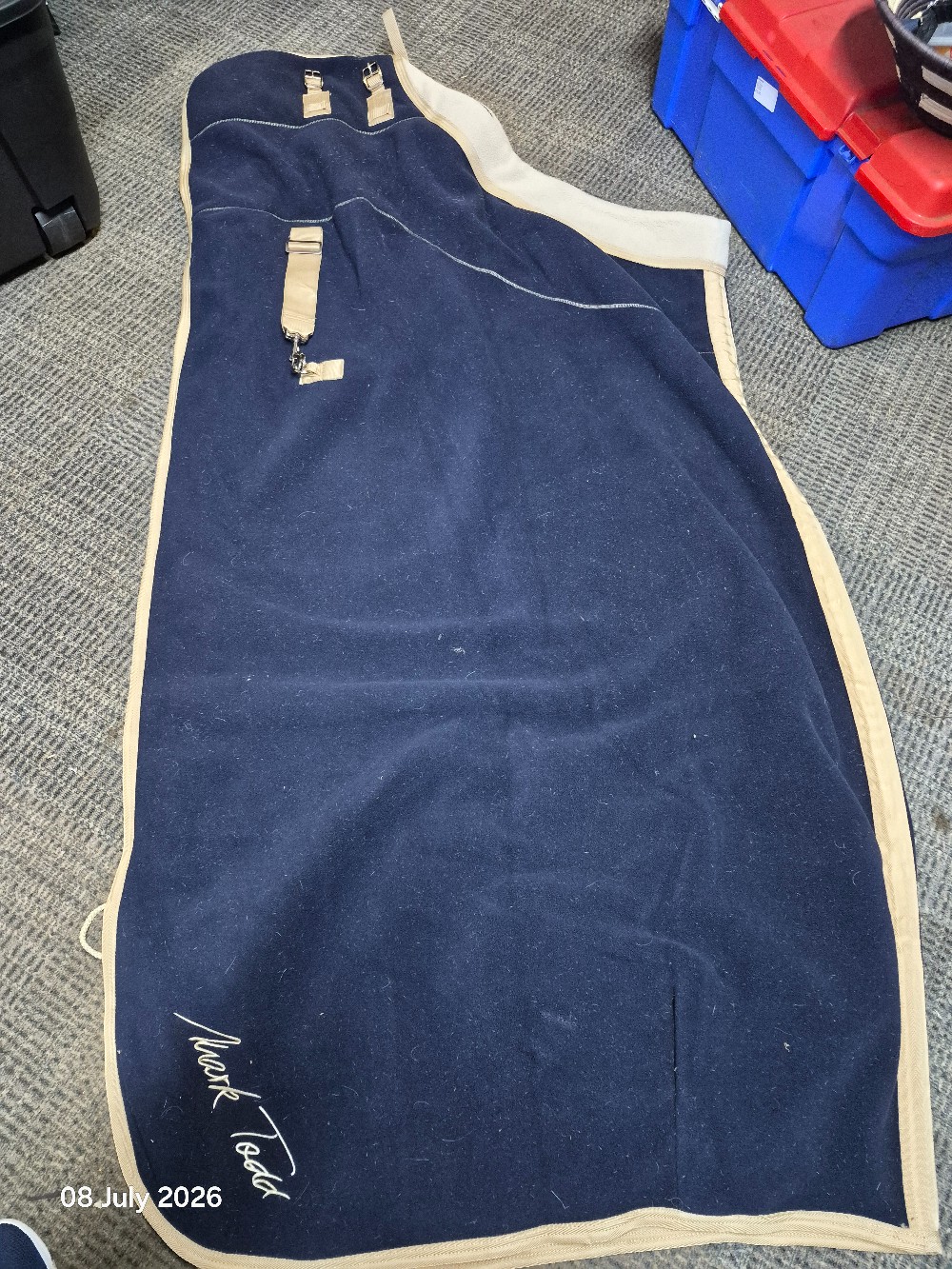 MArk Todd Fllece Lined Fleece Show Rug Size 6'9 Navy USED