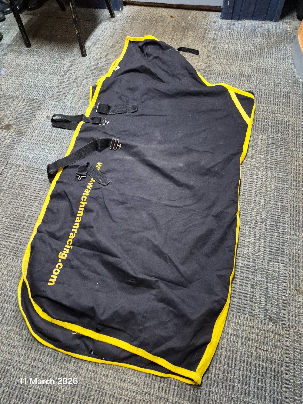 Cotton Sheet Branded  Size 190cm Colour Black/ Yellow USED