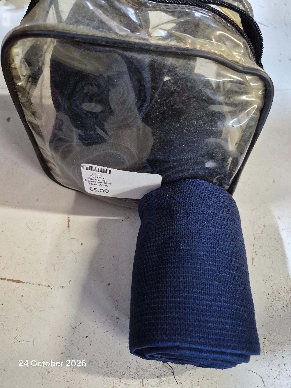 Set of 4 Elasticated Bandages Size 10cm Wide Navy LIKE NEW