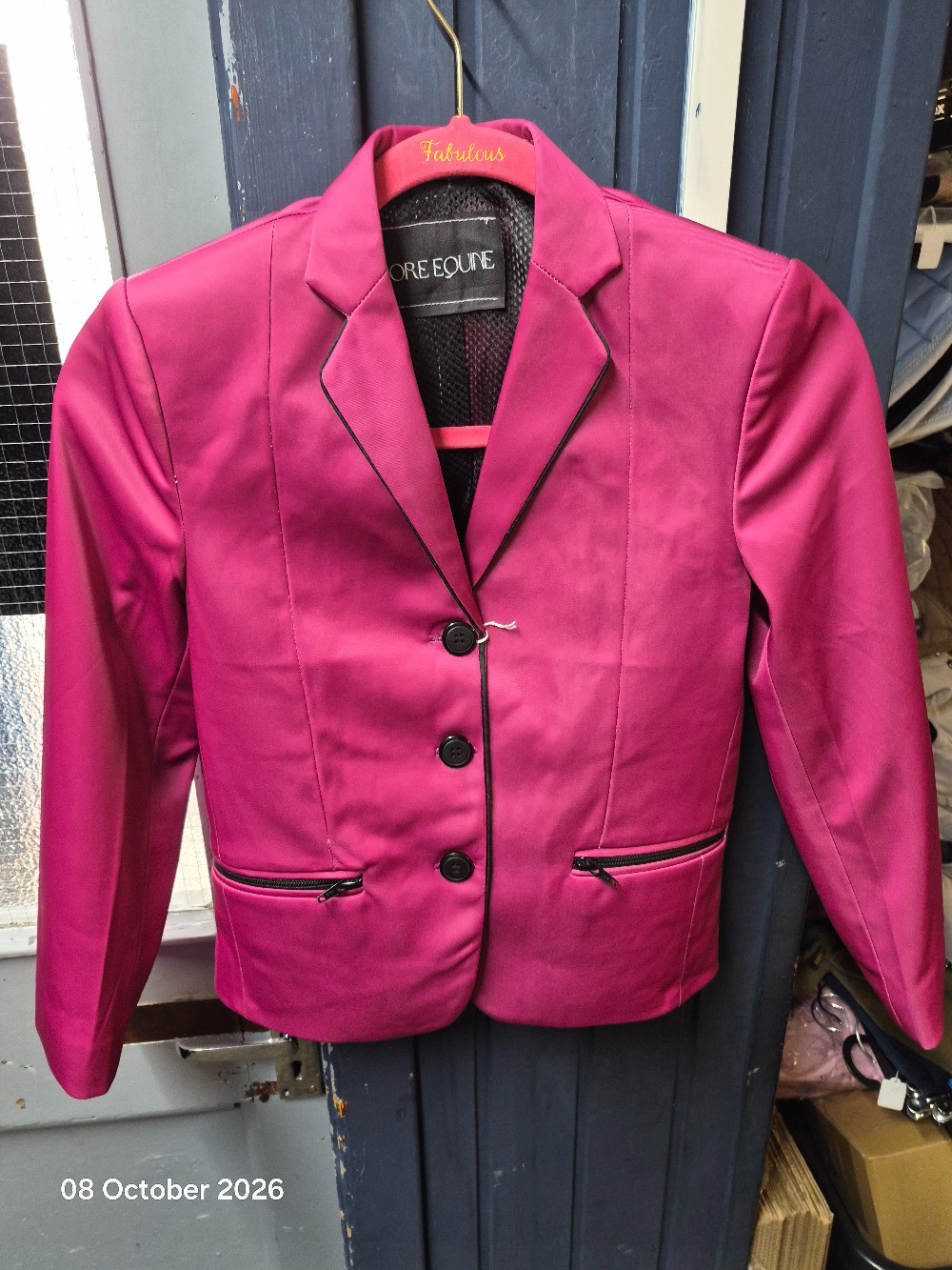 Amore Equine Show Jacket Kids 7/8 Yrs Colour Pink USED