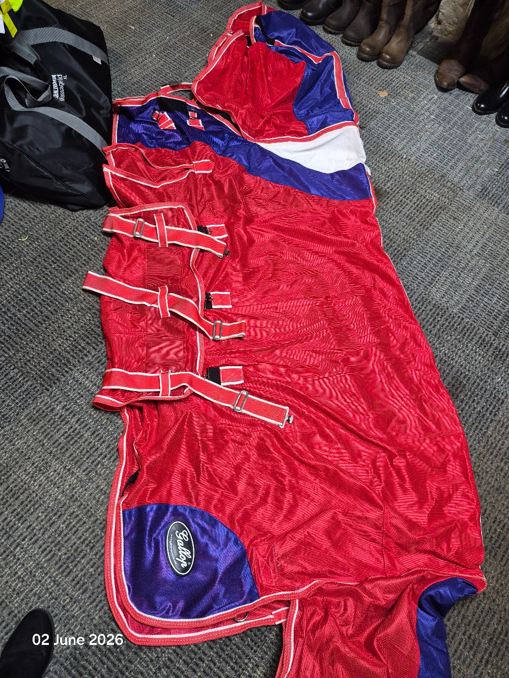 Gallop Combo FLy Rug Size 5'9 Red/White/Blue NEW