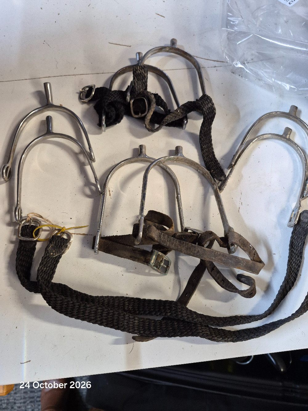 4 Sets Spurs and various straps Size Adult USED