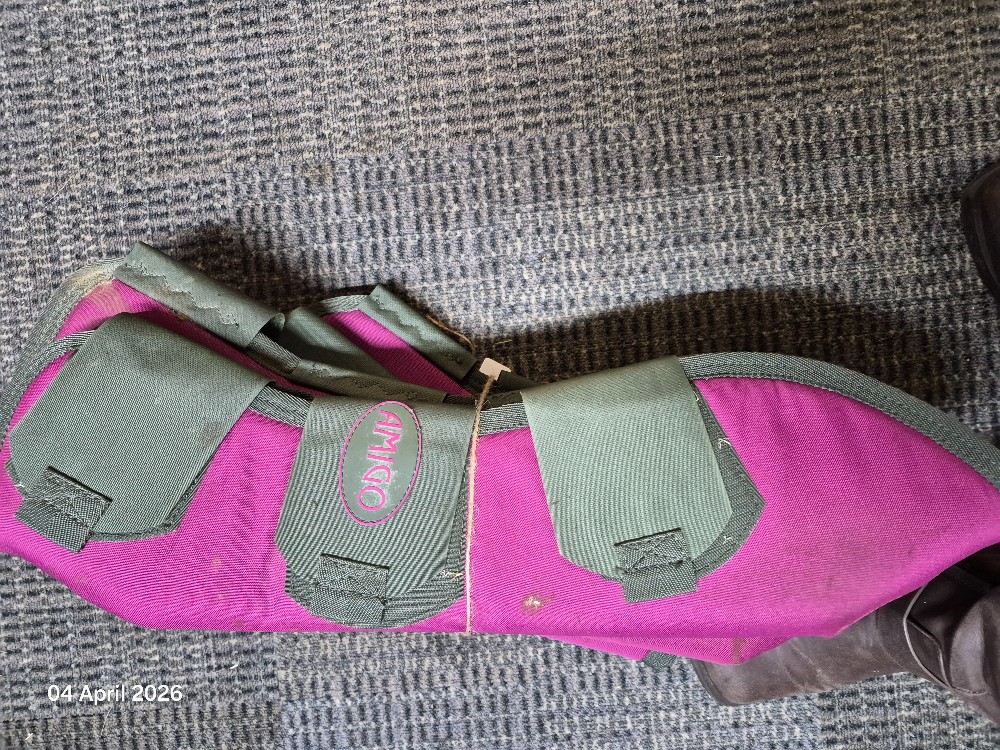 Amigo Fleece Lined Travel Boots Size Pony Pink/Grey USED