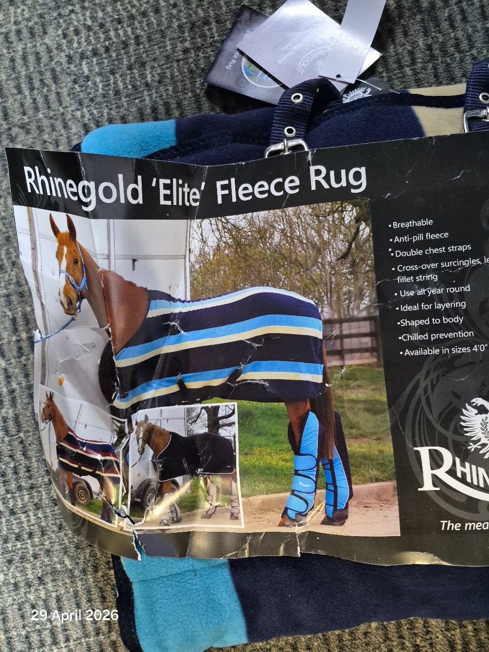 Rhinegold Elite Fleece Rug Size 5'3 Turquiose Stripe BNWT