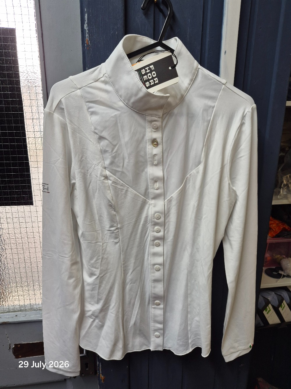 For Horse Itlay Show Shirt Long Sleeve Size Adult XXSmall White NEW