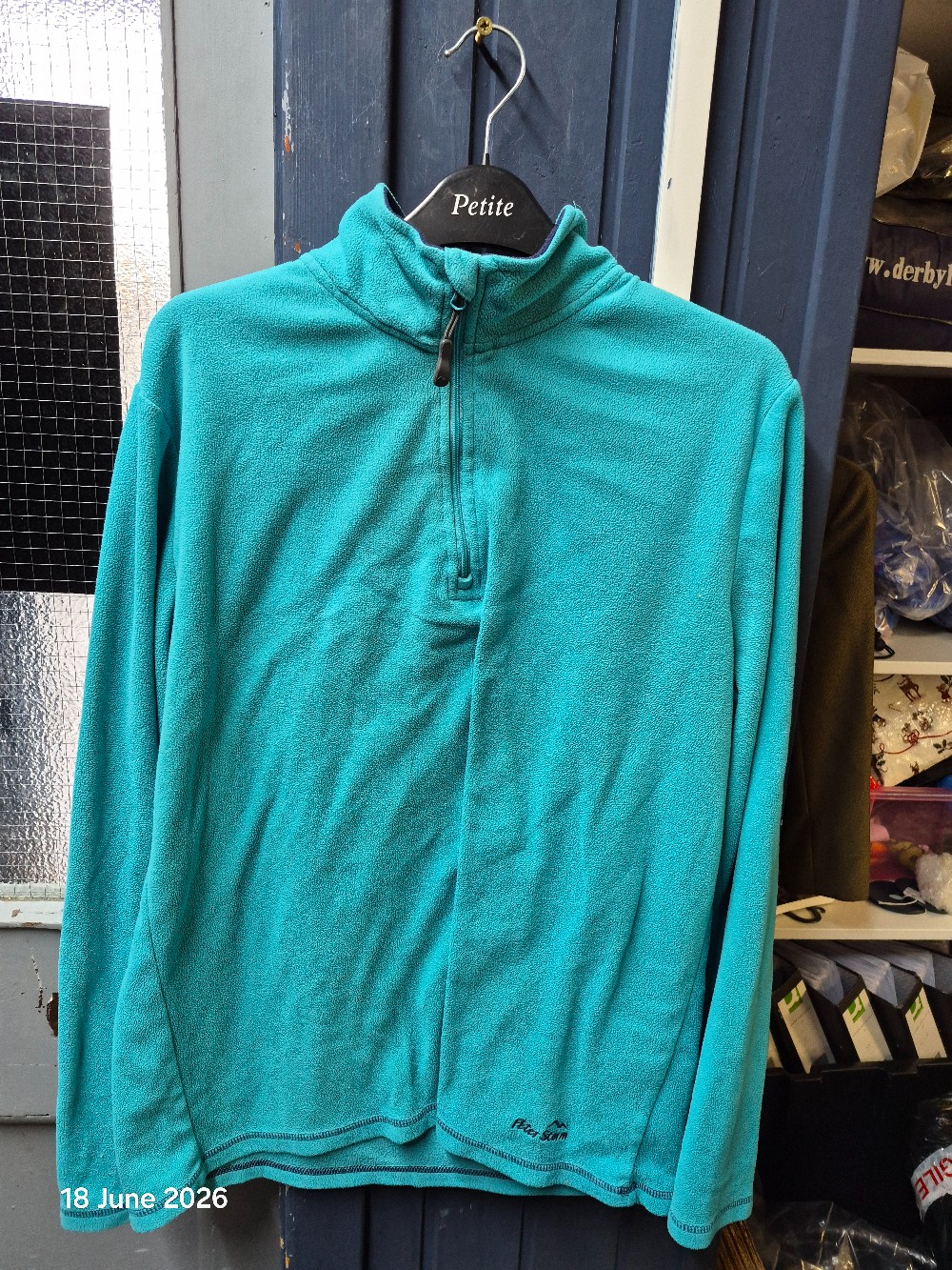 Peter Storm 1/4 Zip Fleece Size Adult 18 Colout Aqua USED