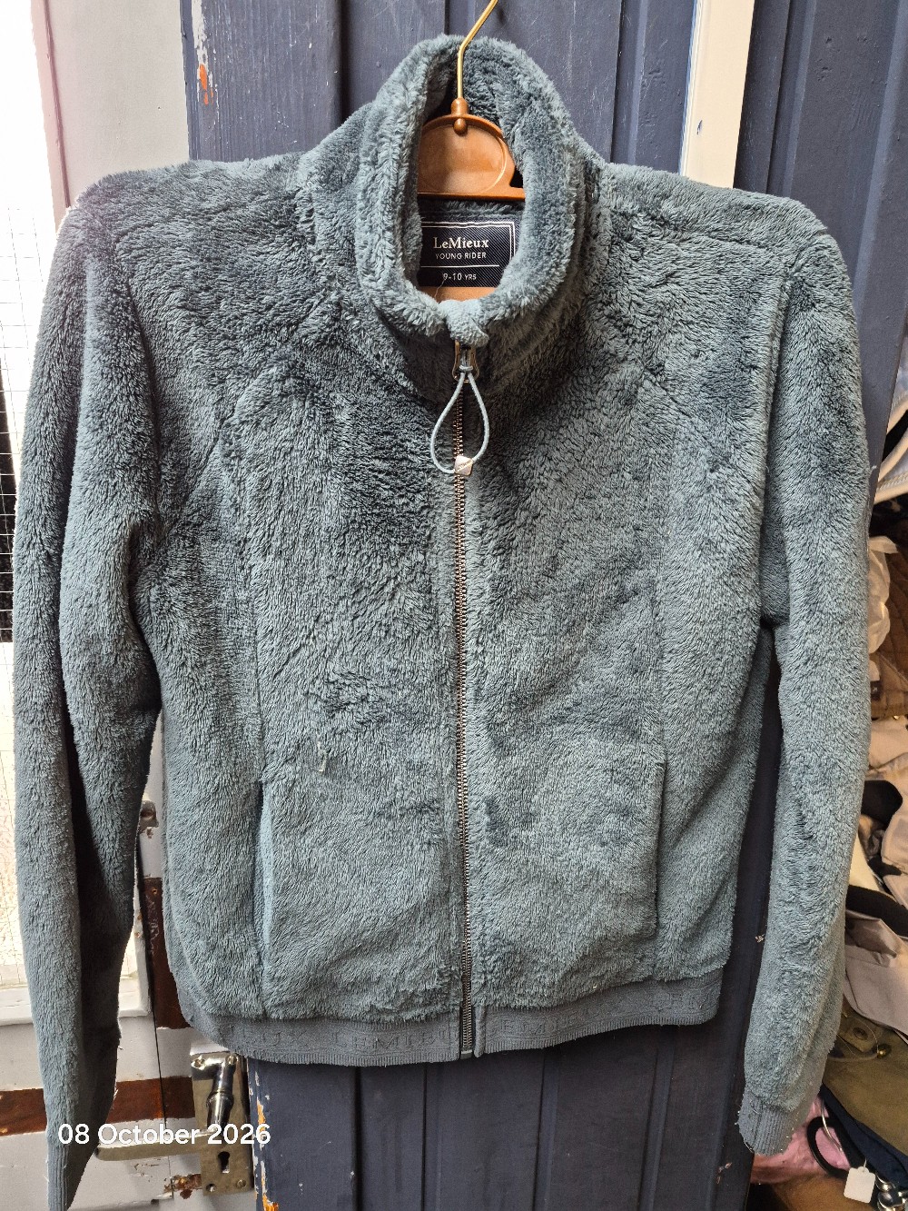 LeMieux Full Zip Fleece Size Kids 9-10 Yrs Grey USED
