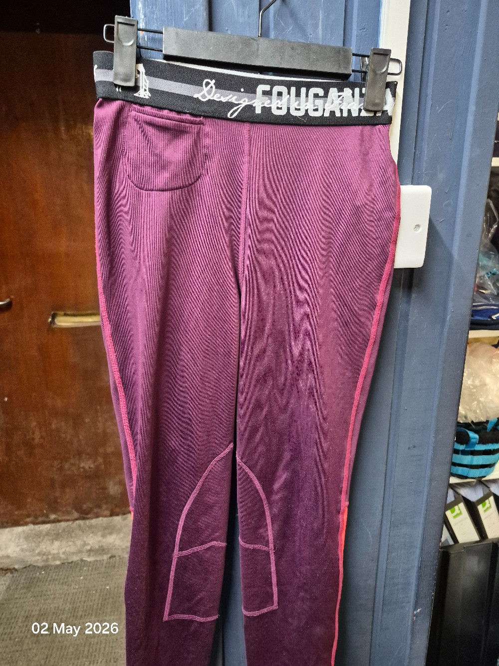 Fouganza Tights Size Kids 12/13 Yrs Purple/Orange USED
