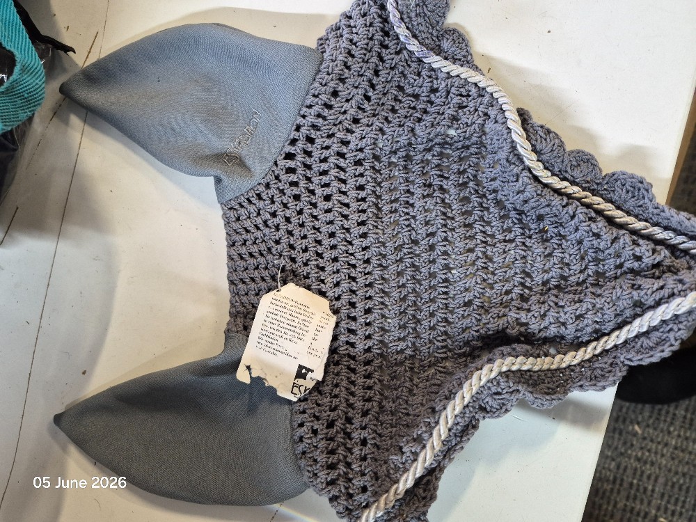 Eskadron Fly Veil/Ears Size Cob/Full Colour Grey BNWT