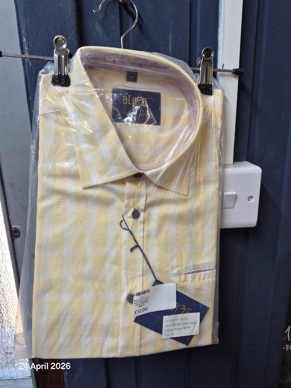 Blaze Shirt Size Adult 18 Colour Lemon/White BNWT