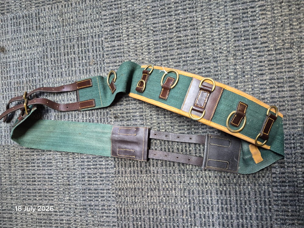Lunge Roller Leather & Canvass Size Full Green/Tan/Brown USED
