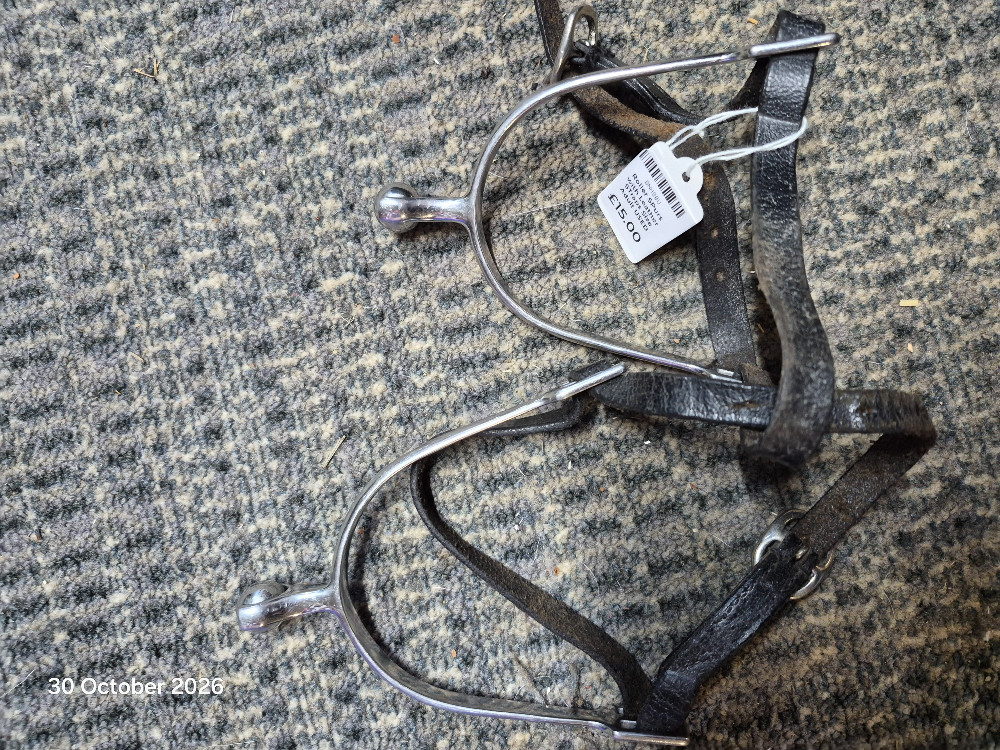 Roller SPurs with Leather STraps Size Adult USED