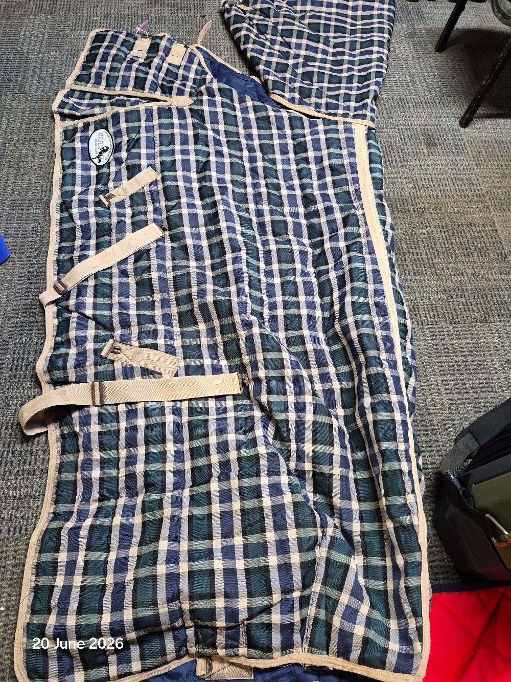 Equidor Stable Rug Combo Size 6'6 Navy/Green USED