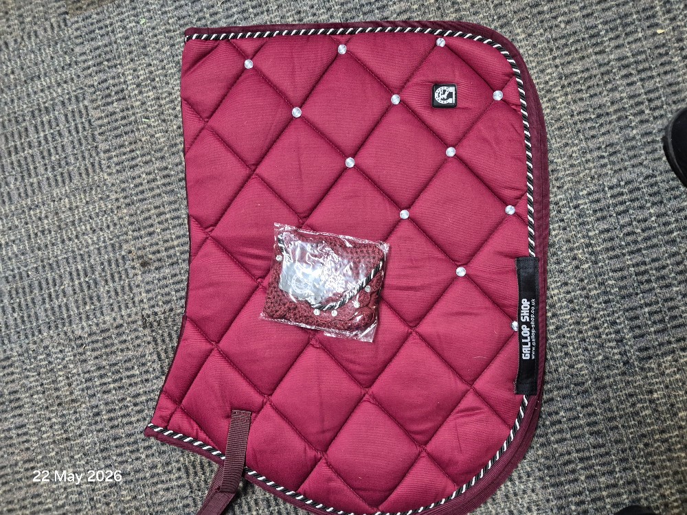 Gallop Saddle Pad with Ears  Size Cob ColourBurgundy BNWT