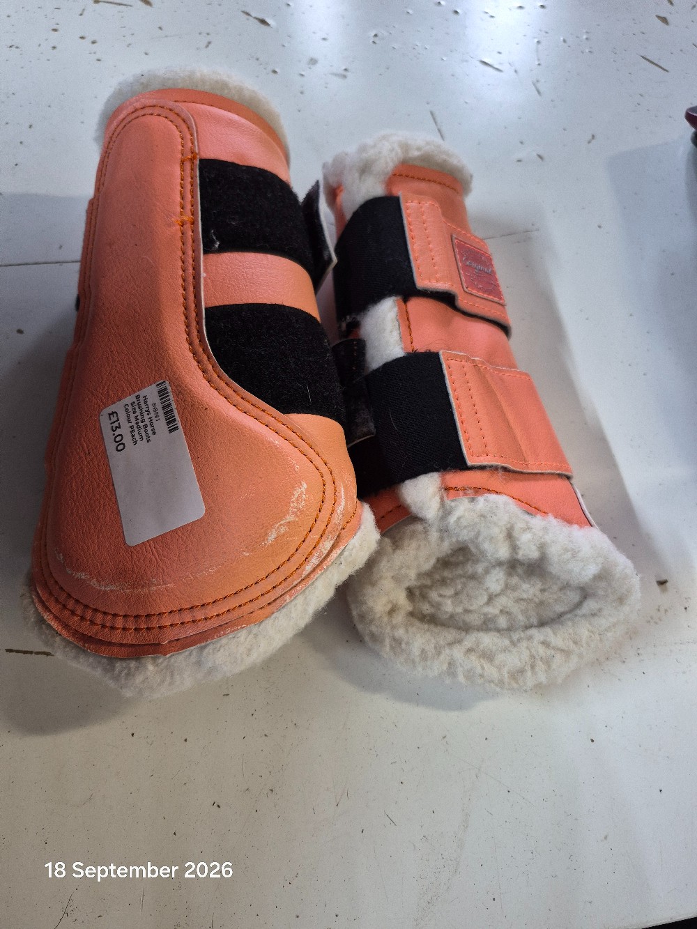 Harrys Horse Brushing Boots Size Medium Colour PEach USED