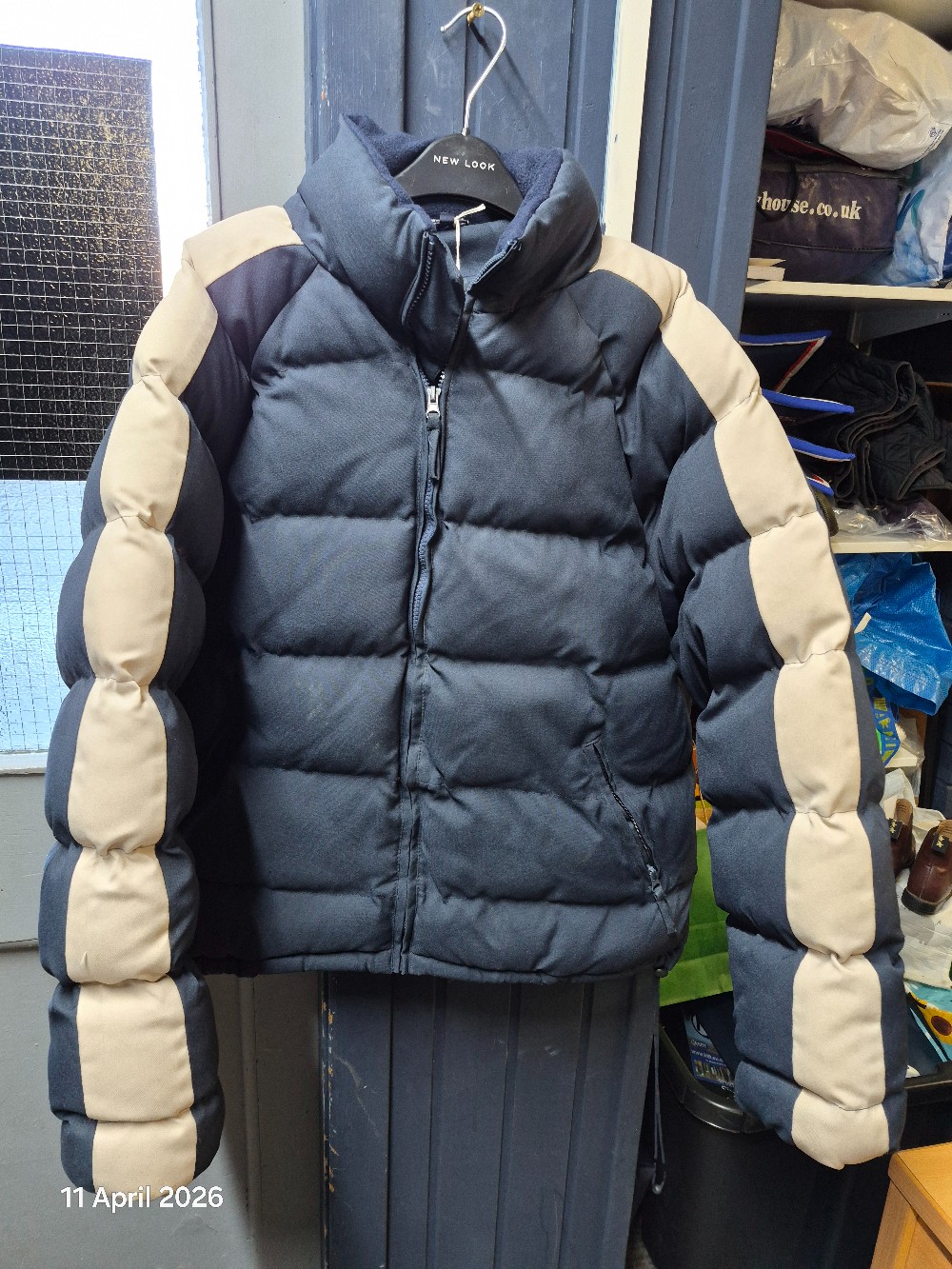 James Derby Padded Jacket Size MEdium Colour Navy/Grey USED