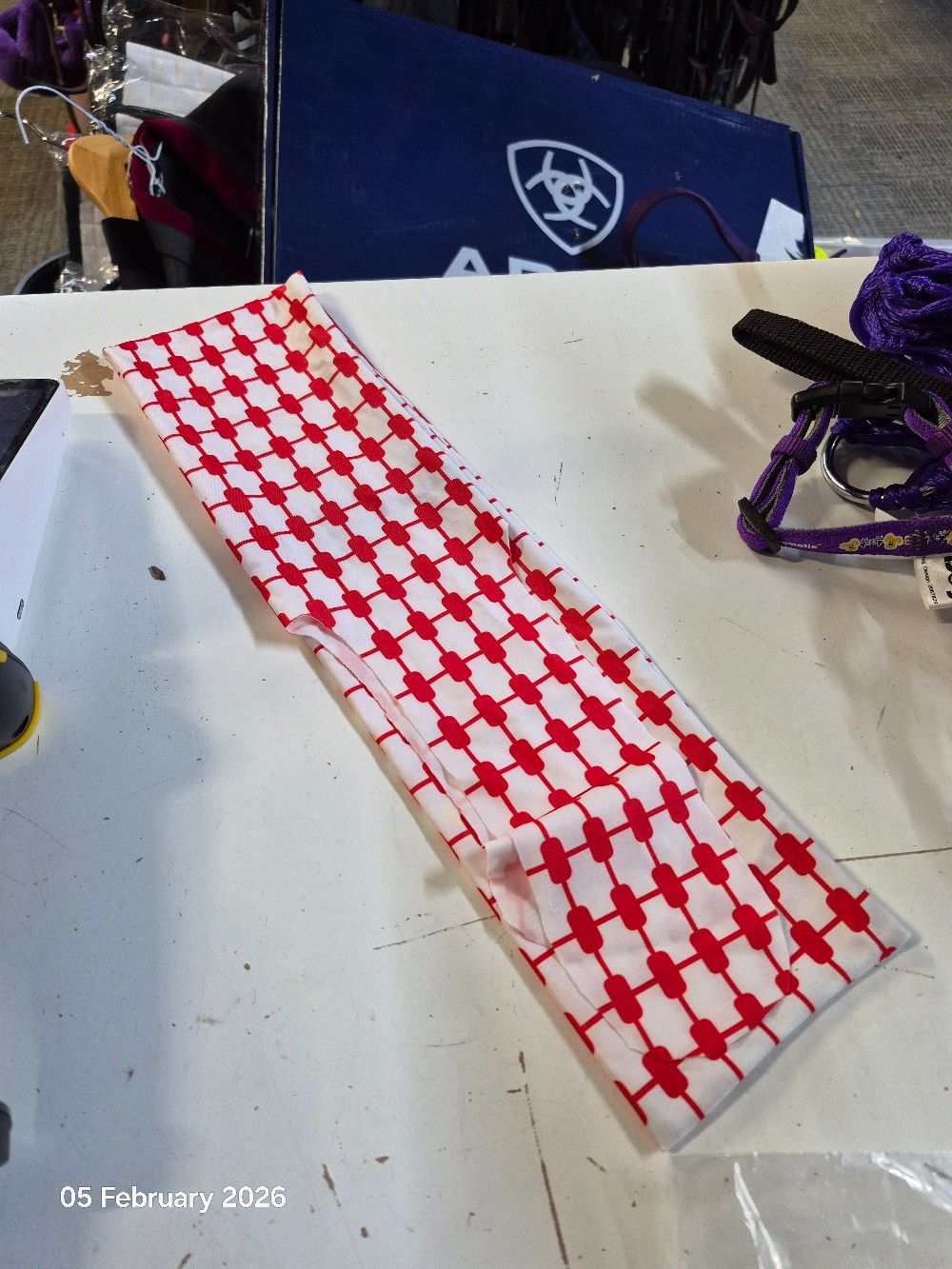 Fabric Tail Bag Olour Red/White NEW