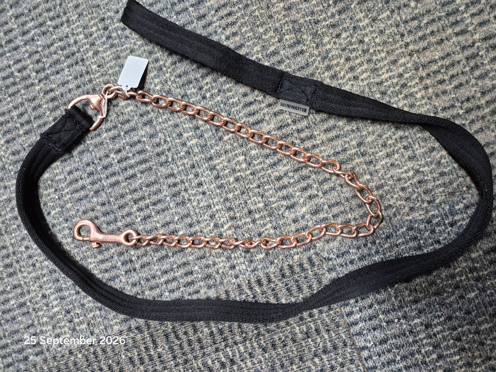 Show Master Cushioned Lead Rope with Rose Gold Chain NEW