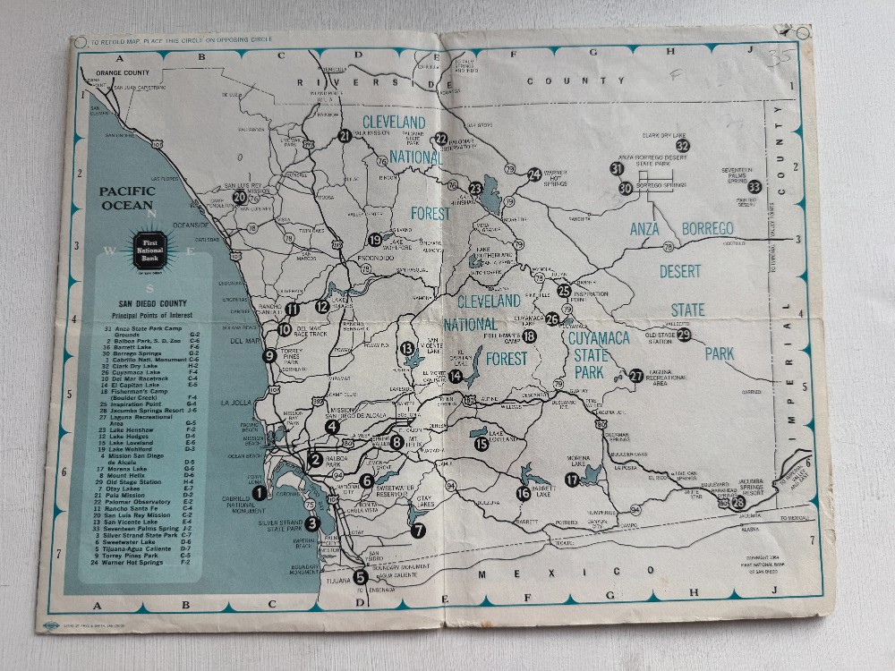 1960's San Diego Map Guide