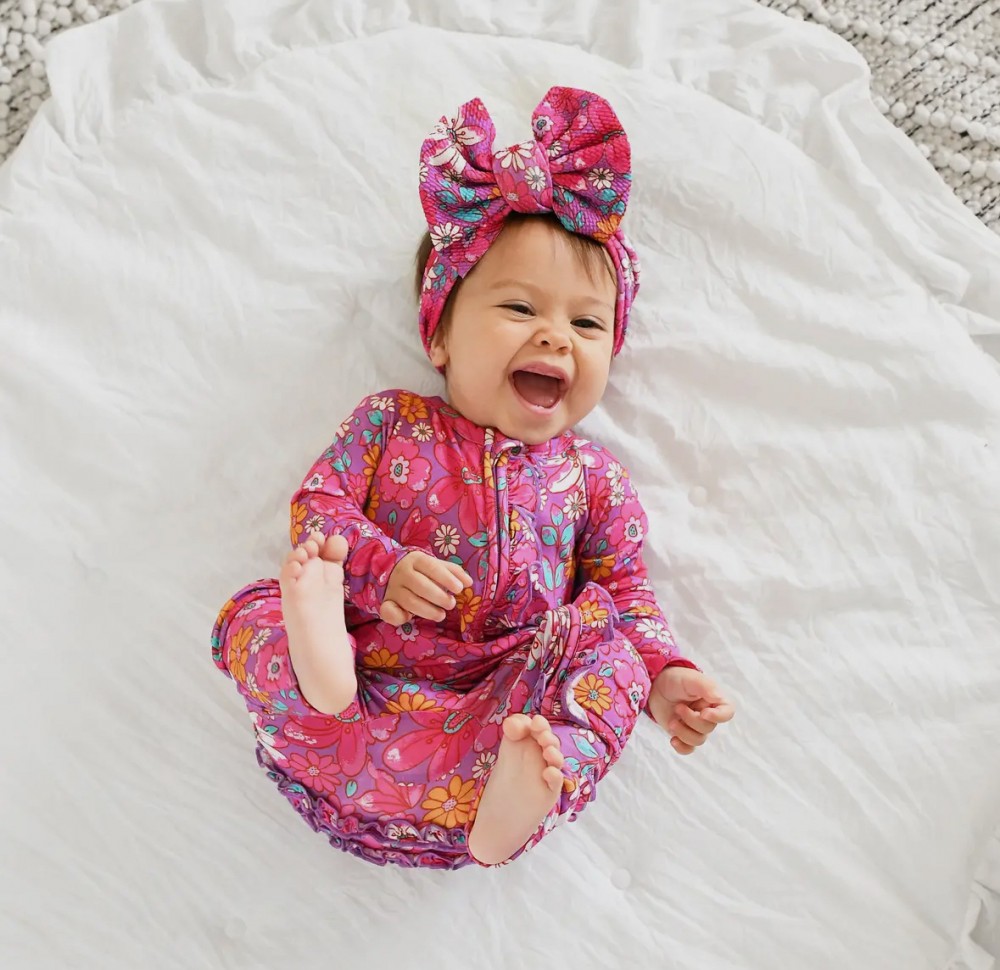 Posie Floral Ruffle Bamboo Sleeper