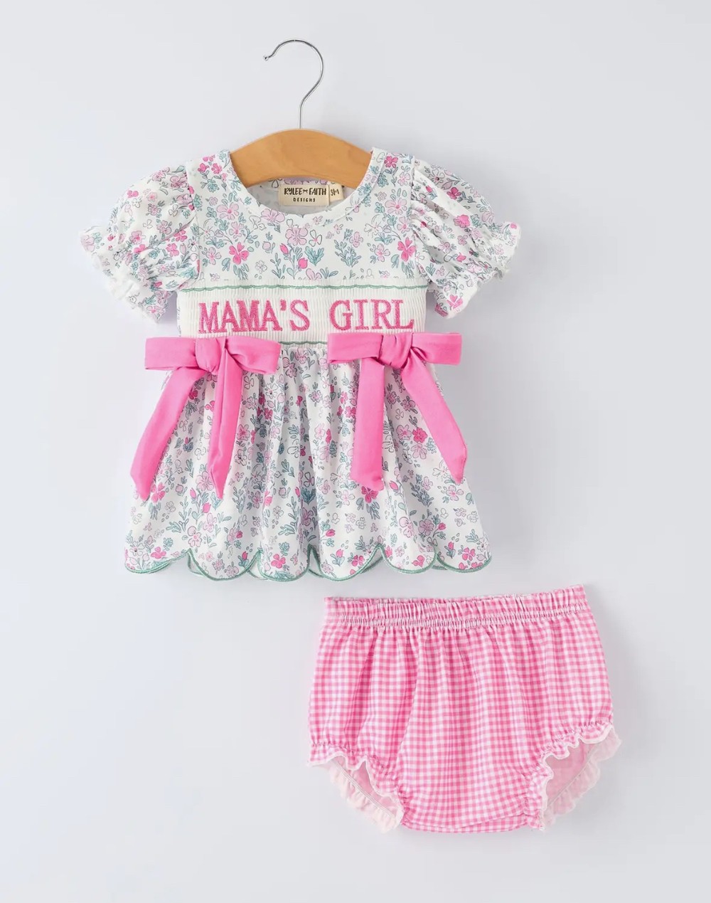 Mama's Girl Smocked Baby Girl Bloomers Set