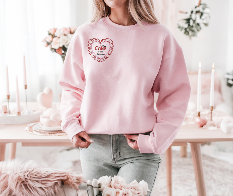 Diet Coke Heart Embroidered Crewneck