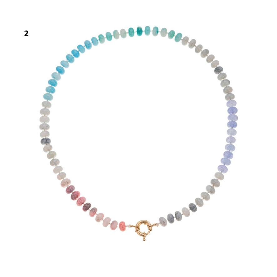 Natural Stone Semi-Precious Glass Mixed Necklace