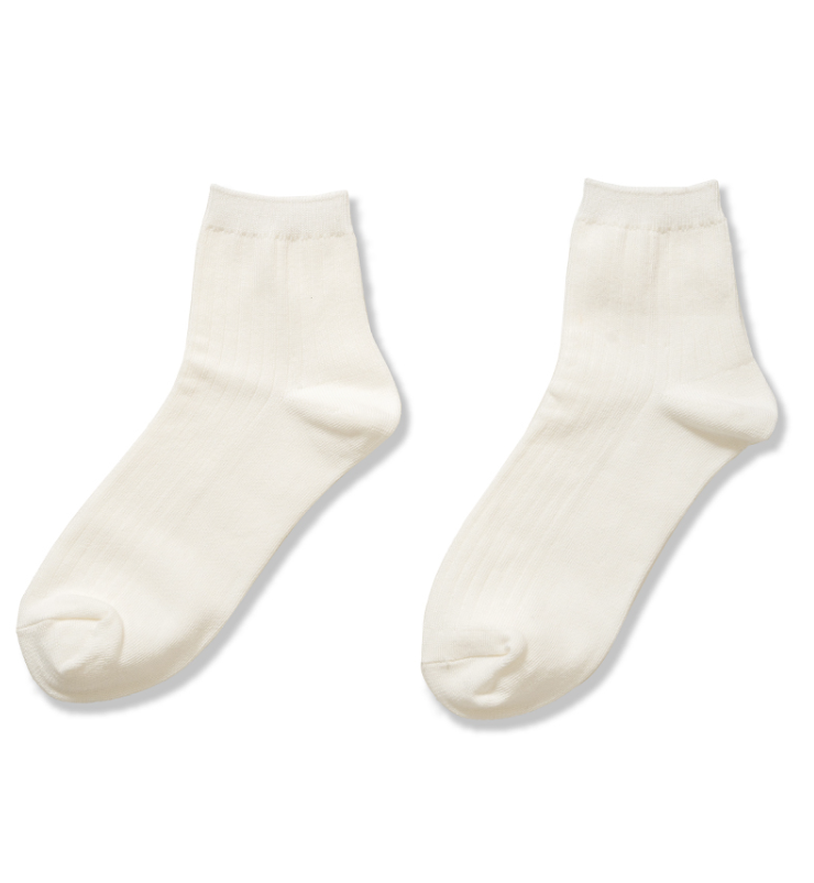 Cotton crew sock - White