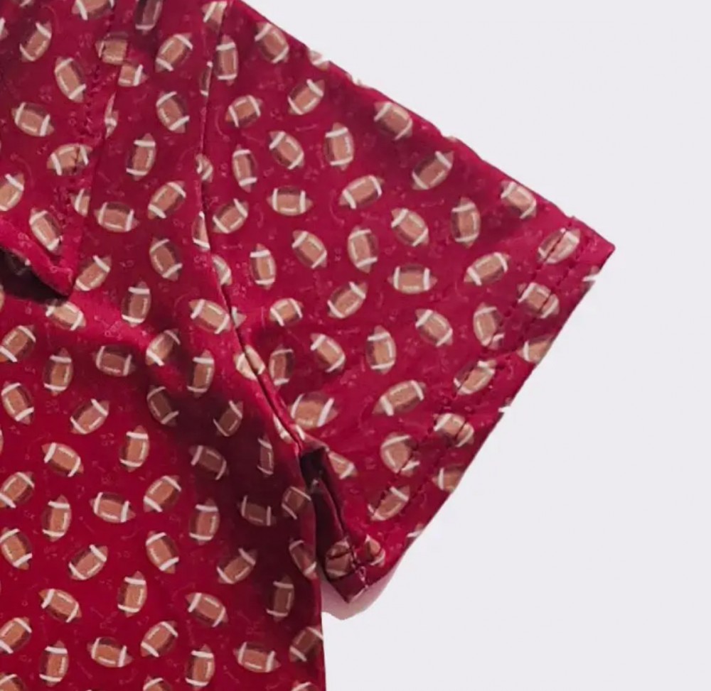 Maroon Football Boy's Collar Shirt