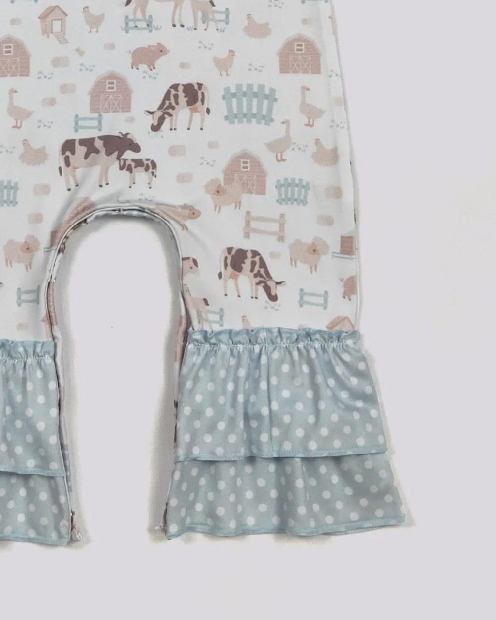 Barnyard Blue Baby Romper