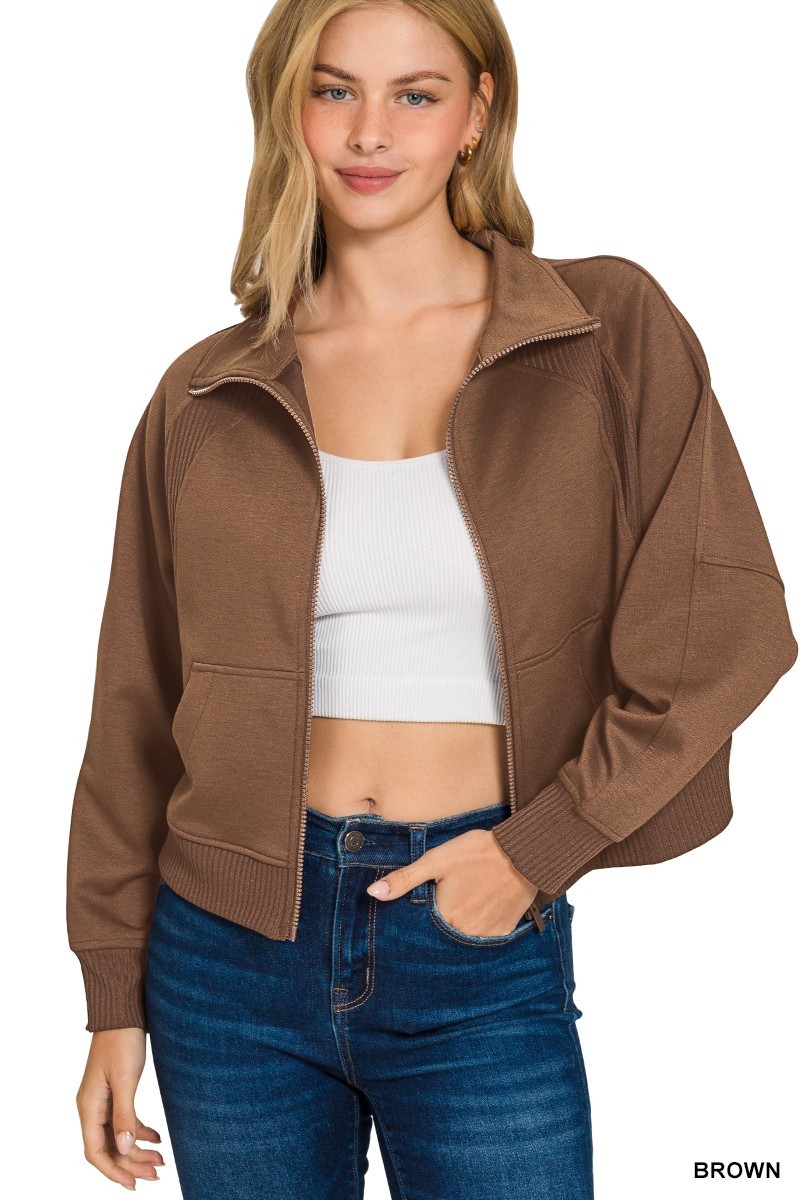 Scuba Full Zip Jacket - Brown