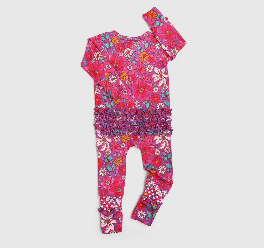 Posie Floral Ruffle Bamboo Sleeper
