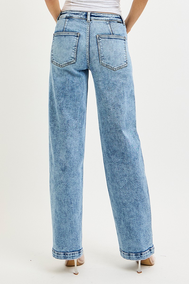 Risen Jeans Slouchy Relaxed Baggy Patch Pocket Detail