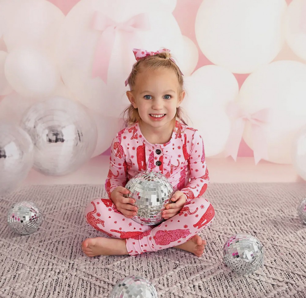 Pink Leopard Ruffle Bamboo Lounge Set