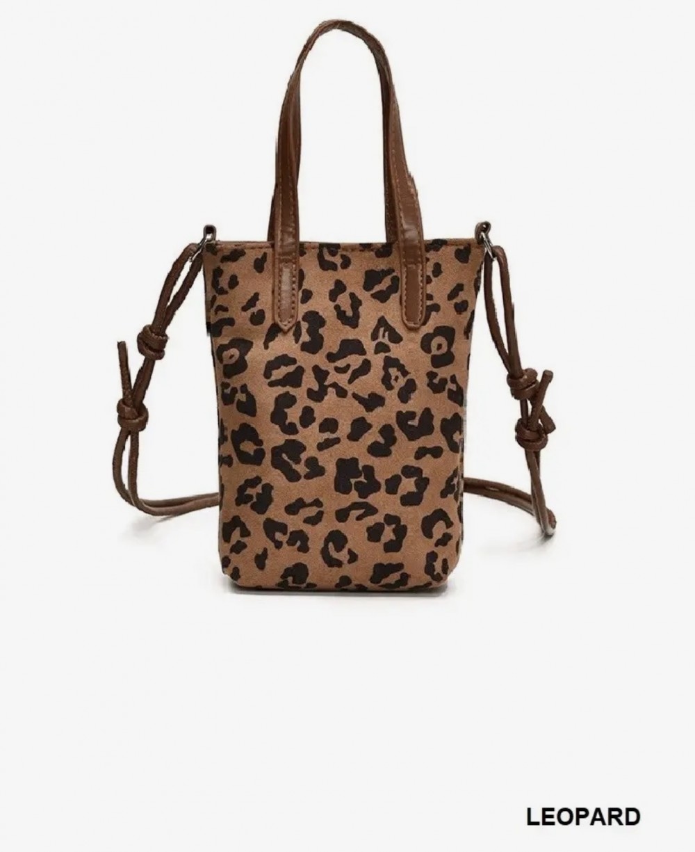Leopard Mini Bucket Tote Bag