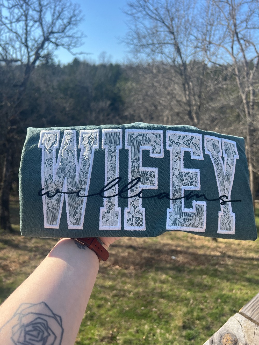 Wifey Custom Embroidered T-Shirt