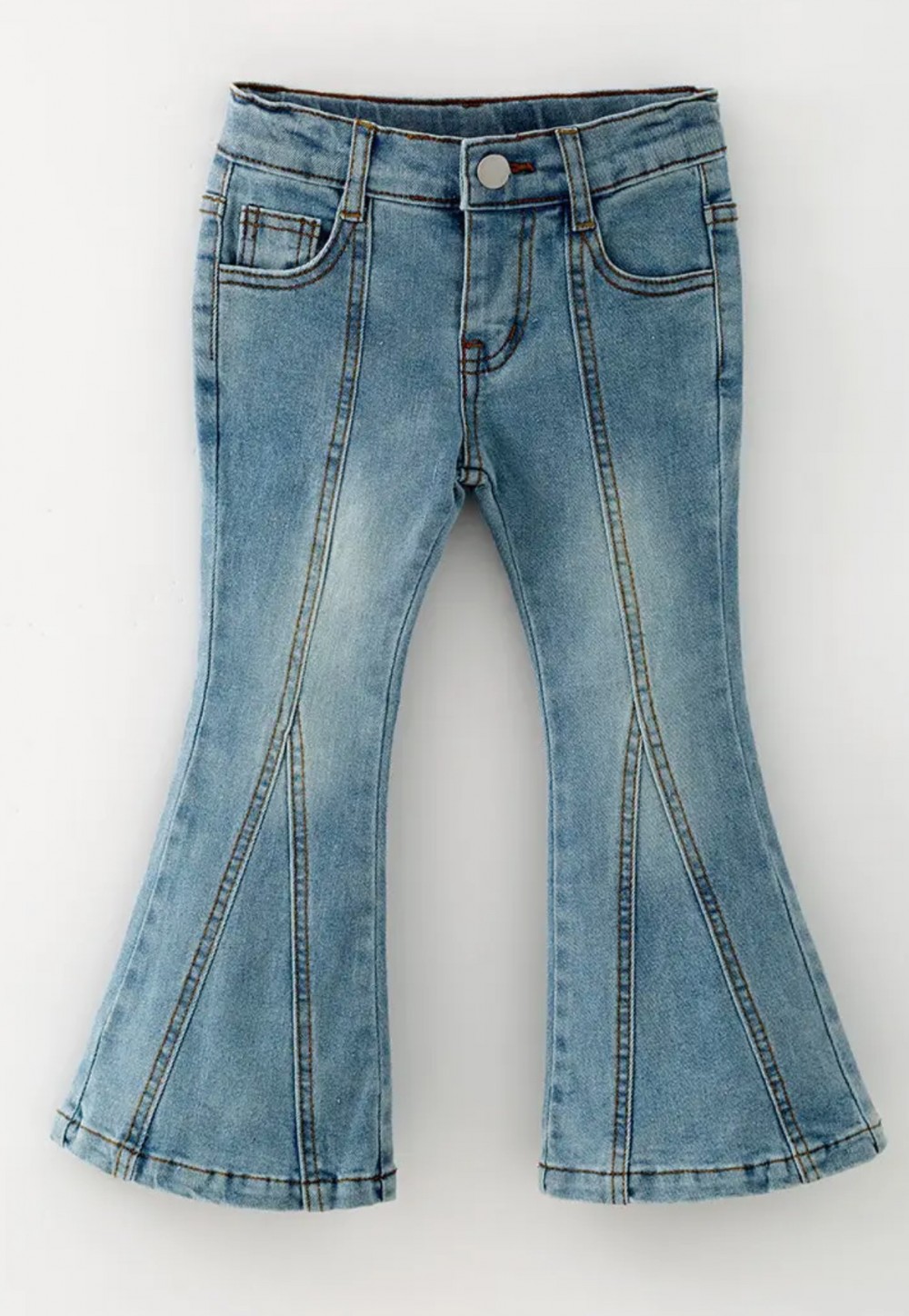 Bootcut Denim Pants Adjustable Waistband