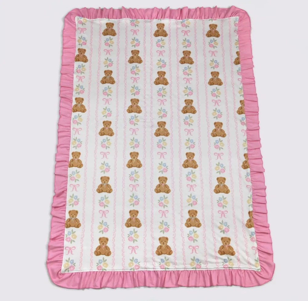 Pink Bear Sweet Baby Blanket
