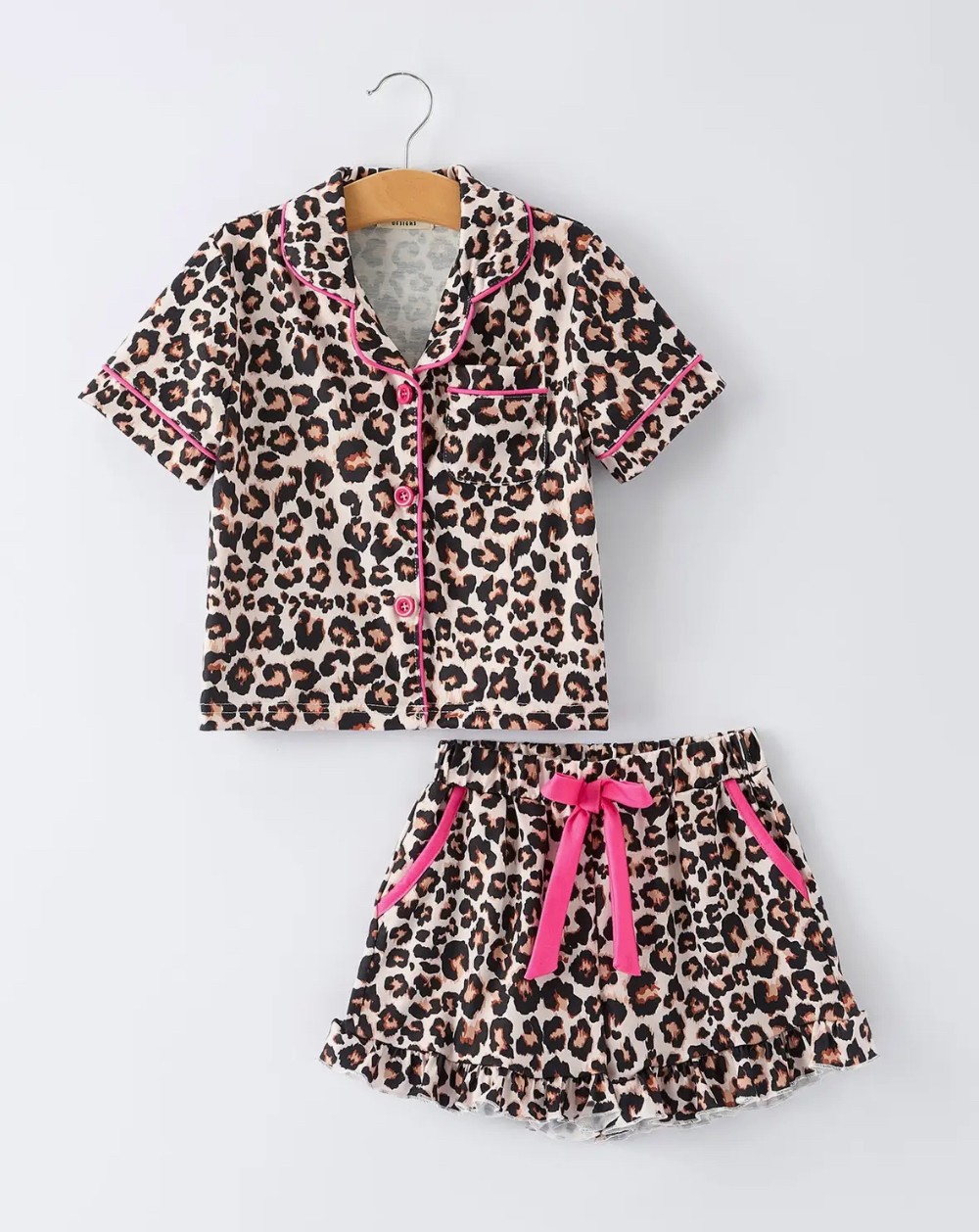 Leopard Ruffle Pajama Set