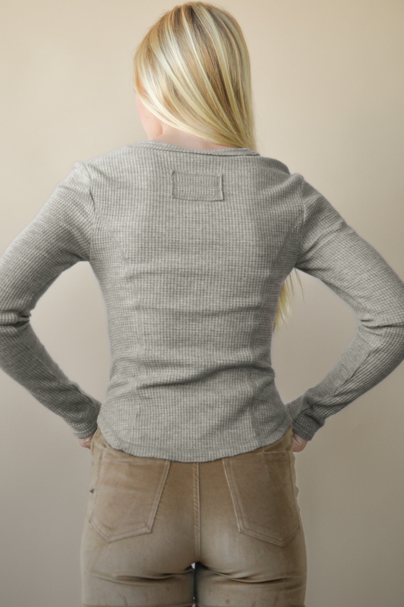 Button Down Fitted Knit Casual Top Olive