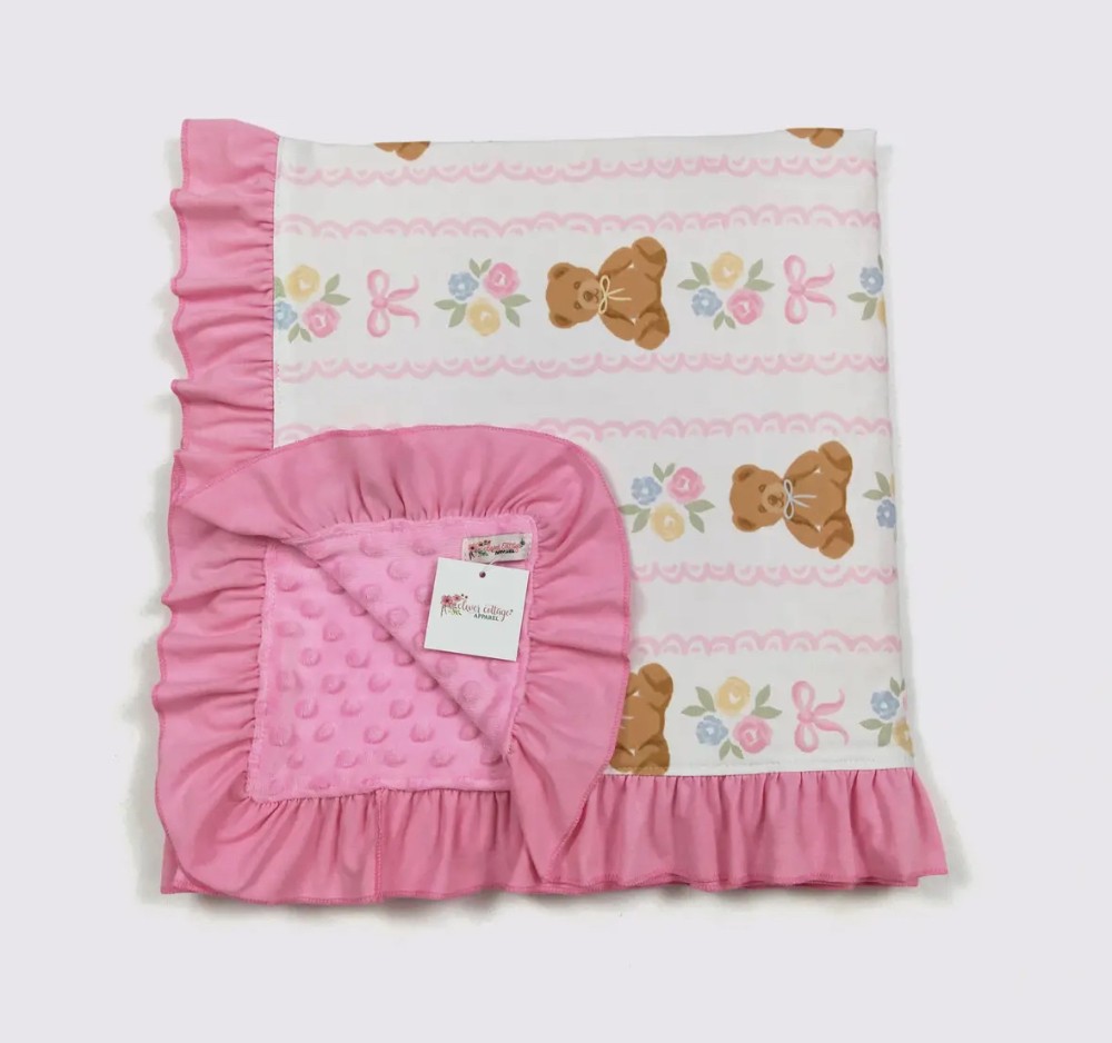 Pink Bear Sweet Baby Blanket