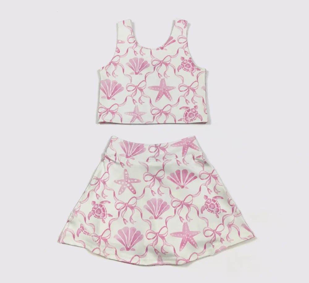 Pink Seashell Girl's Skort Set